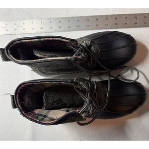 MarleyLilly W Duck Boots Size 8 Herringbone Plaid Lined Waterproof